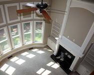 Bowed Window Wall with Shadow Box in this home built by Atlanta Home Builder Waterford Homes